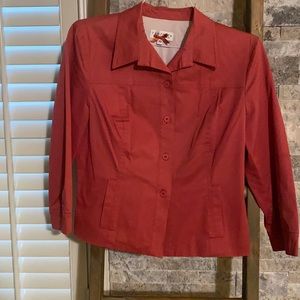 Peach long sleeve blazer,size 10
